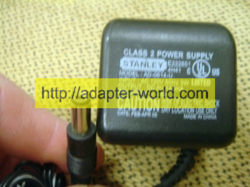 *100% Brand NEW* CORD MOD# AD-0614-U STANLEY 6V 140mA AC/DC WALL WART POWER SUPPLY ADAPTER Free shipping!